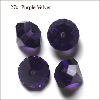 Imitation Austrian Crystal Beads, Grade AAA, Faceted, Diamond, Indigo, 9.5~10x7~8mm, Hole: 0.9~1mm