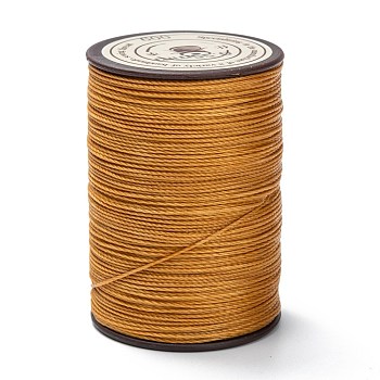 Round Waxed Polyester Thread String, Micro Macrame Cord, Twisted Cord, for Leather Sewing Stitching, Goldenrod, 0.55mm, about 131.23 yards(120m)/roll