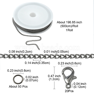 DIY Chain Bracelet Necklace Making Kit(DIY-YW0006-37)-4