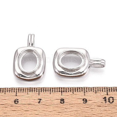 925 スターリングシルバー 長方形 ブランク ベゼル カップ ペンダント カボションセッティング(STER-T008-86P)-3