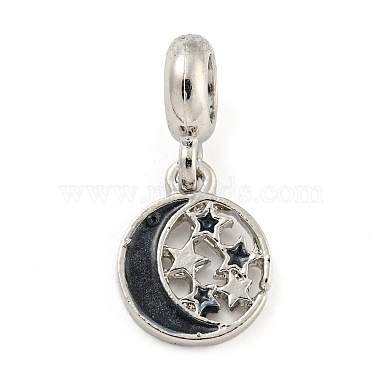 Black Moon Alloy+Enamel Dangle Charms