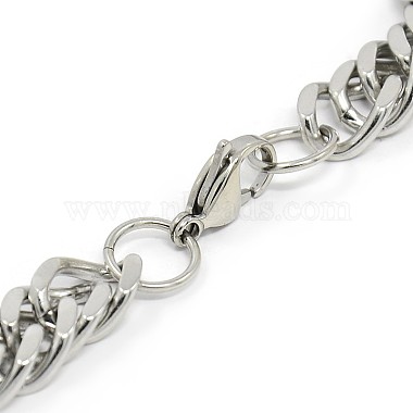 Tarnish Resistant Fashionable 304 Stainless Steel Cuban Link Chain Bracelets(STAS-A028-B064P)-2