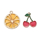 15Pcs 5 Style Light Gold Plated Fruit Theme Alloy Enamel Pendants(ENAM-ZZ0001-06)-4