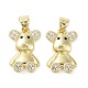 Rack Plating Bear Brass Micro Pave Cubic Zirconia Pendants(KK-E102-06G-02)-1