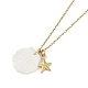 Summer Beach Shell Shape & Starfish Pendant Necklaces(NJEW-B118-03G-07)-1