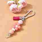 Silicone & Faux Suede Tassel Pendant Decoration, with Alloy Clasps, Silver, 140mm(HJEW-YW00100-04)