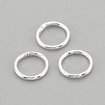 925 Sterling Silver Soldered Closed Jump Rings, Round, Silver, 6x0.7mm, 21 Gauge, 4mm inner diameter(STER-S002-58)