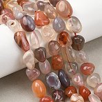 Natural Agate Beads Strands, Nuggets, Tumbled Stone, 8~16x8~10x3~9mm, Hole: 1mm, bout 36~41pcs/strand, 15.08''~15.87''(38.3~40.3cm)(G-P623-A02-02)
