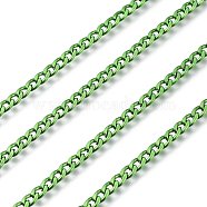 Electrophoresis 304 Stainless Steel Curb Chains, Unwelded, with Spool, Green Yellow, 4.2x2.6x0.6mm, about 32.8 Feet(10m)/roll(CHS-I003-Q03)