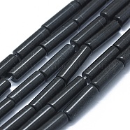 Natural Black Stone Beads Strands, Column, 11~15x3.5~4.5mm, Hole: 1~1.2mm, about 28~30pcs/strand, 15.1~15.9 inch(38.5~40.5cm)(G-F631-D10)