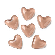 Translucent Resin Cabochons, Heart, Tan, 24x25.5x8mm(CRES-M019-01A)