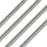 Iron Flat Double Link Chains, with Spool, Unwelded, Twist Oval Link, Platinum, 5x3.5x0.7mm, about 328.08 Feet(100m)/roll(CH-ZX009-5x3.5mm-P)