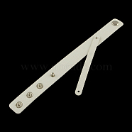 Imitation Leather Cord Snap Bracelets, Platinum, White, 200x18mm, short Cord: 8mm(X-WACH-S001-1F)