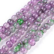 Spray Painted Glass Beads Strands, Round, Colorful, 8~8.5mm, Hole: 1.5mm, about 100pcs/strand, 31.1 inch(79cm)(GLAA-A038-C-52)