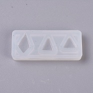 Silicone Molds, Resin Casting Molds, For UV Resin, Epoxy Resin Jewelry Making, Triangle, White, 37x15.5x5mm(X-DIY-G008-21)