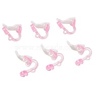 Plastic Clip-on Earring Findings, Pink, 14x9x13mm(FIND-BT0002-05)