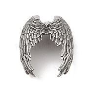 304 Stainless Steel Pendants, Angel Wings Charm, Antique Silver, 46x36x14mm, Hole: 4x7mm(STAS-S122-04AS)