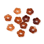 Resin Bead Frames, for Earrings Jewelry Accessories, Flower, Sienna, 14x14.5x3.5mm, Hole: 1.6mm(RESI-WH0076-85H)