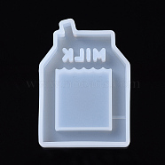 Shaker Molds, Silicone Quicksand Molds,Resin Casting Molds , For UV Resin, Epoxy Resin Jewelry Making, Milk Box Shape, White, 68.5x47.5x9.5mm, Inner Diameter: 63.5x44.5mm(X-DIY-I026-09)