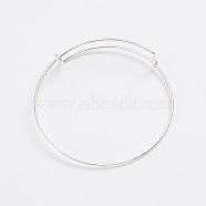 Adjustable Iron Bangle Making, Silver, 2-5/8 inch(6.8cm)(BJEW-TAC0003-02S)