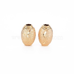 Brass Beads, Nickel Free, Barrel, Real 18K Gold Plated, 12x8mm, Hole: 2.5mm(KK-S356-729)