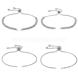 Brass Chain Bracelet Making, Slider Bracelets Making, Platinum, 10-1/2 inch(12~26.8cm), 4pcs/box(KK-CJ0001-29)