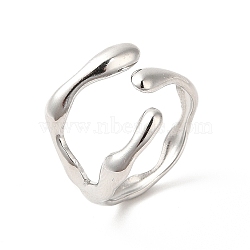 304 Stainless Steel Cuff Finger Ring, Branch Ring for Women, Stainless Steel Color, 3.5~16mm, Inner Diameter: US Size 6 3/4(17.1mm)(X-RJEW-E063-32P)