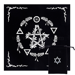 CREATCABIN 2Pcs 2 Style Cloth Square Altar Tarot Tablecloth, Pentagram Star Moon Tablecloth, with Velvet Jewelry Pouches Bags, Star Pattern, 18~490x11.5~490x0.15~1mm, 1pc/style(AJEW-CN0001-17B)