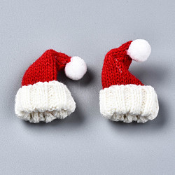 Polyester Christmas Knit Hat Ornament Accessories, for DIY Craft Making, Red, 40~70x34~41x18~32mm(FIND-S324-004)