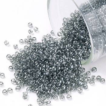 TOHO Round Seed Beads, Japanese Seed Beads, (113) Black Diamond Transparent Luster, 15/0, 1.5mm, Hole: 0.7mm, about 3000pcs/bottle, 10g/bottle