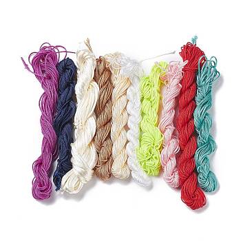 Nylon Thread, Mixed Color, 1~2mm, about 14.22~27.34 Yards(13~25m)/Bundle