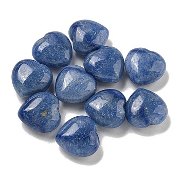 Natural Blue Aventurine Beads, Half Drilled, Heart, 15.5x15.5x8mm, Hole: 1mm
