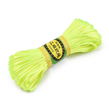 Polyester Rattail Satin Cord, for Chinese Knotting, Jewelry Making, Green Yellow, 2mm, about 21.87 yards(20m)/bundle, 6bundles/bag