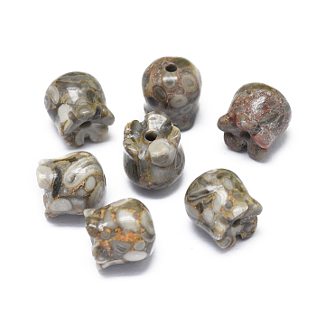 Natural Maifanite/Maifan Stone Gemstone Beads, Flower, 9~10x9~10.5mm, Hole: 1.4mm