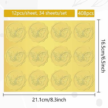 34 feuilles d'autocollants en relief en feuille d'or(DIY-WH0509-014)-2