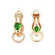 Brass Clear & Green Cubic Zirconia Connector Charms(KK-N216-356LG)-2