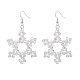 pendientes colgantes de cristal con forma de copo de nieve(EJEW-TA00474)-1