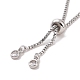 Cubic Zirconia Snanke Pendant Necklace with Cup Chains(NJEW-P276-01P)-4