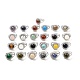 Natural & Synthetic Gemstone Adjustable Rings(RJEW-P043-02P)-1