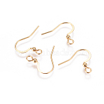 304 Stainless Steel French Earring Hooks, Flat Earring Hooks, with Horizontal Loop, Golden, 16x18~20x2.5mm, Hole: 2mm, 22 Gauge, Pin: 0.6mm(X-STAS-F227-25-G)