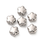 304 Stainless Steel Beads, Flower, Stainless Steel Color, 6x6x3mm, Hole: 1.2mm(STAS-D204-17P)