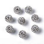 Grade A Rhinestone Pave Disco Ball Beads, for Unisex Jewelry Making, Round, Crystal, PP11(1.7~1.8mm), 10mm, Hole: 1mm(RB-Q102-12)