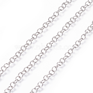 3.28 Feet 304 Stainless Steel Rolo Chains, Belcher Chain, Unwelded, Stainless Steel Color, 3.7mm, Links: 3.7x0.6mm(X-CHS-L020-021B-P)