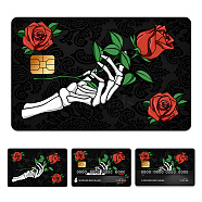 Plastic Waterproof Card Stickers, Self-adhesion Card Skin for Bank Card Decor, Rectangle, June Rose, 140x190mm(STIC-WH0032-026)