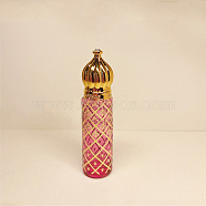 Arabian Style Glass Roller Ball Bottles, Essential Oil Refillable Bottle, for Personal Care, Camellia, 2x7.9cm, Capacity: 6ml(0.20fl. oz)(BOTT-PW0010-008A)