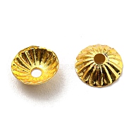 Rack Plating Brass Bead Cone, Long-Lasting Plated, Flower, Lead Free & Cadmium Free, Apetalous, Real 18K Gold Plated, 4.5x1.5mm, Hole: 1mm(KK-F856-01G)