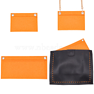 WADORN 2Pcs 2 Styles Felt Purse Organizer Insert, Mini Envelope Handbag Shaper Liner, Bag Accessories, with Iron Grommets, Rectangle, Dark Orange, 10.5~13x14.5~26x0.6~0.7cm, 1pc/style(FIND-WR0007-38)