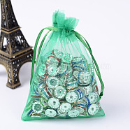 Organza Gift Bags with Drawstring, Jewelry Pouches, Wedding Party Christmas Favor Gift Bags, Green, 12x9cm(OP-R016-9x12cm-09)