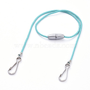 Polyester & Spandex Cord Ropes Eyeglasses Chains, Neck Strap for Eyeglasses, with Plastic Breakaway Clasps, Iron Coil Cord Ends and Keychain Clasp, Deep Sky Blue, 21.34 inch(54.2cm)(AJEW-EH00057-01)