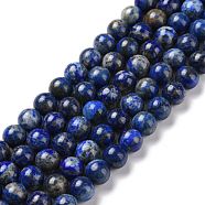 Natural Lapis Lazuli Beads Strands, Round, 8mm, Hole: 1mm, about 48pcs/strand, 15.5 inch(39cm)(G-J396-8mm)